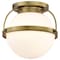 Nuvo Lakeshore 1-Light Medium Flush Natural Brass White Opal Glass 60/7781 - alternate 5